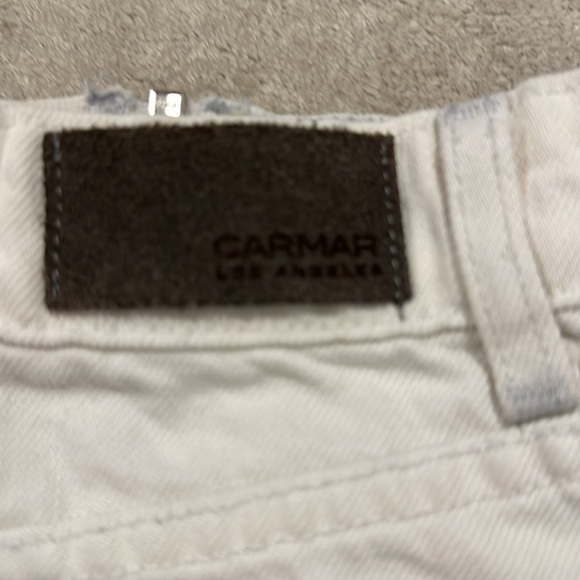 Carmar ladies white denim skirt size 24 zipper accents - Picture 5 of 6